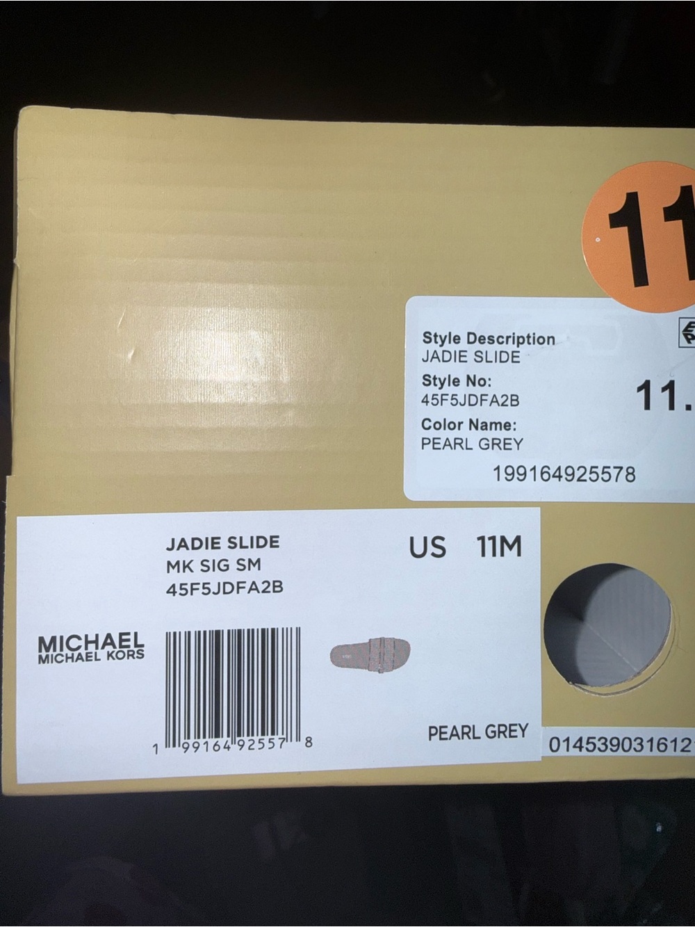 NWT Michael Kors Pearl Grey Jadie Slide Sandals, Size 11 - Picture 2 of 3
